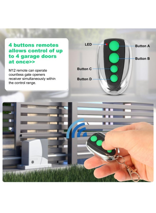 يالونج قطعتان جهاز تحكم عن بُعد عالمي ١٢ فولت ٤٣٣ ميجاهرتز لفتح أبواب المرآب، للبوابات الأوتوماتيكية المنزلقة، متوافق مع لوك ماستر توبنز كاسار، جهاز إرسال لاسلكي بأربعة أزرار للتحكم في البوابة الأمنية مع سلسلة مفاتيح - Image 3