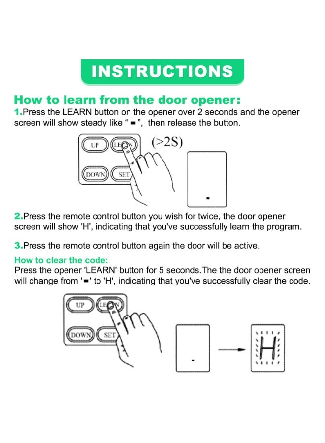 يالونج قطعتان جهاز تحكم عن بُعد عالمي ١٢ فولت ٤٣٣ ميجاهرتز لفتح أبواب المرآب، للبوابات الأوتوماتيكية المنزلقة، متوافق مع لوك ماستر توبنز كاسار، جهاز إرسال لاسلكي بأربعة أزرار للتحكم في البوابة الأمنية مع سلسلة مفاتيح - Image 5