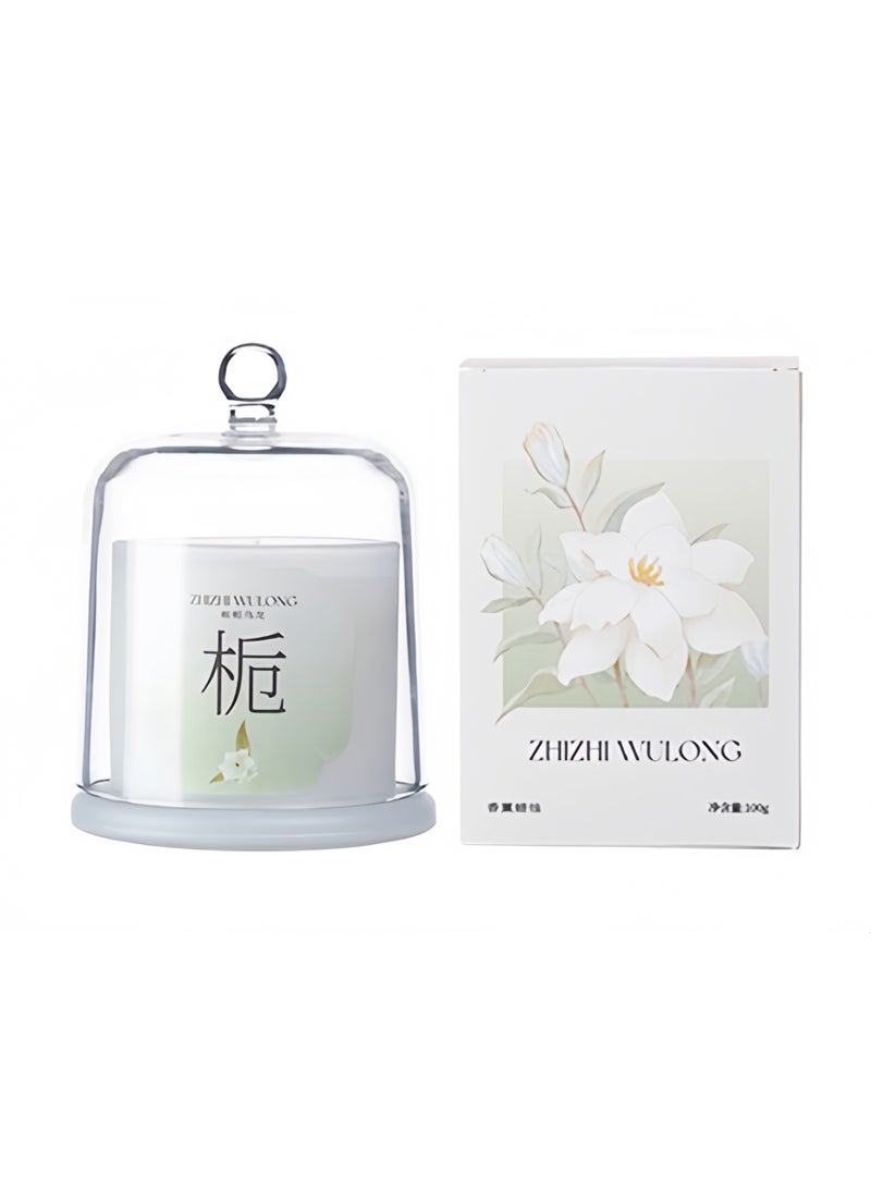 Premium Gardenia Scented Candle - 100% Natural Soy Wax - Glass Bell Jar - Aromatherapy Candle for Home Relaxation - 100g​ - Image 1