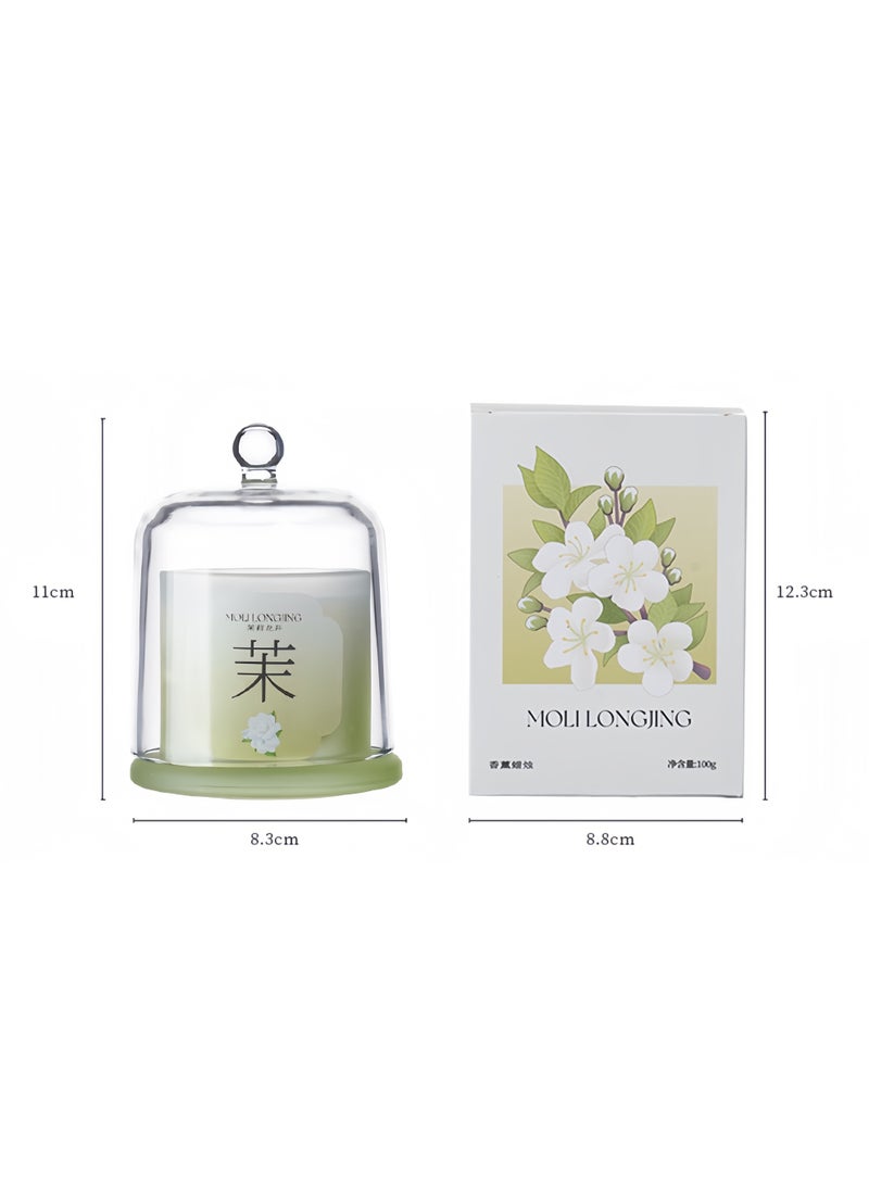 Premium Gardenia Scented Candle - 100% Natural Soy Wax - Glass Bell Jar - Aromatherapy Candle for Home Relaxation - 100g​ - Image 2