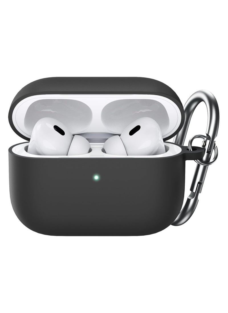 wexon - Protective Shockproof Silicone Case Cover for Apple AirPods pro 2 Generation Black - Image 1