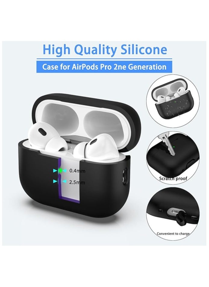 wexon - Protective Shockproof Silicone Case Cover for Apple AirPods pro 2 Generation Black - Image 1