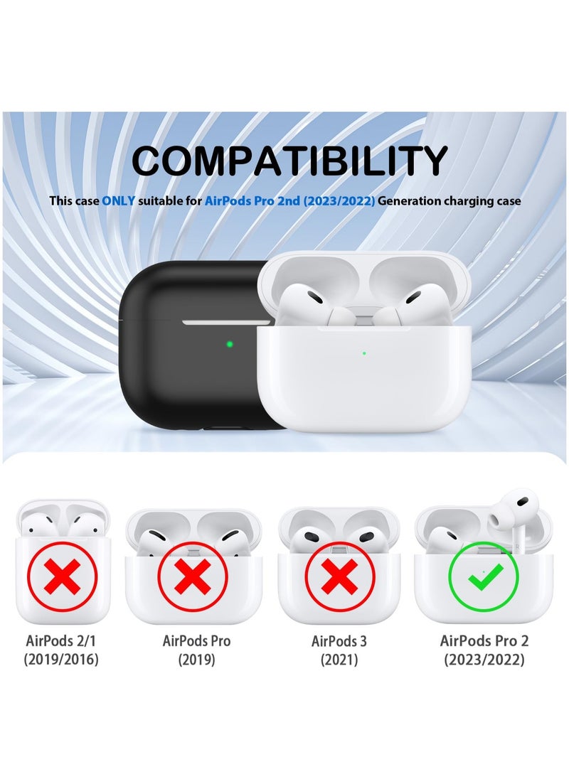 wexon - Protective Shockproof Silicone Case Cover for Apple AirPods pro 2 Generation Black - Image 1