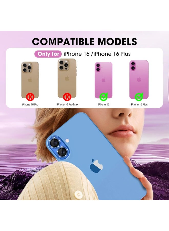 أكاليكس واقي عدسة لهاتف iPhone 16 Plus/ iPhone 16، حلقة رفيعة للغاية من سبائك الألومنيوم، طبقة حماية لعدسة الكاميرا | أزرق سماوي - Image 2