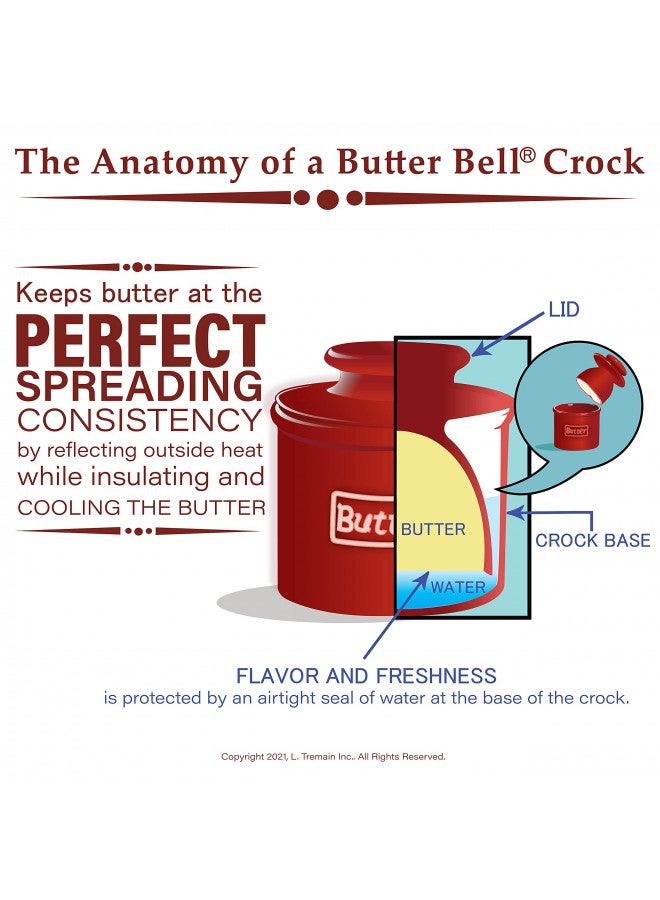 Butter Bell - The Original Butter Bell crock by L Tremain, a Countertop French Ceramic Butter Dish Keeper for Spreadable Butter, Classic Retro Matte Finish, Black