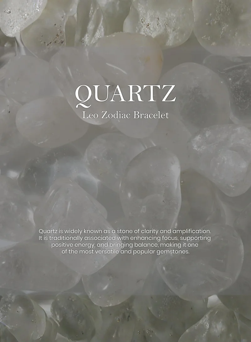 British Fossils سوار الأبراج برج الأسد بالكوارتز