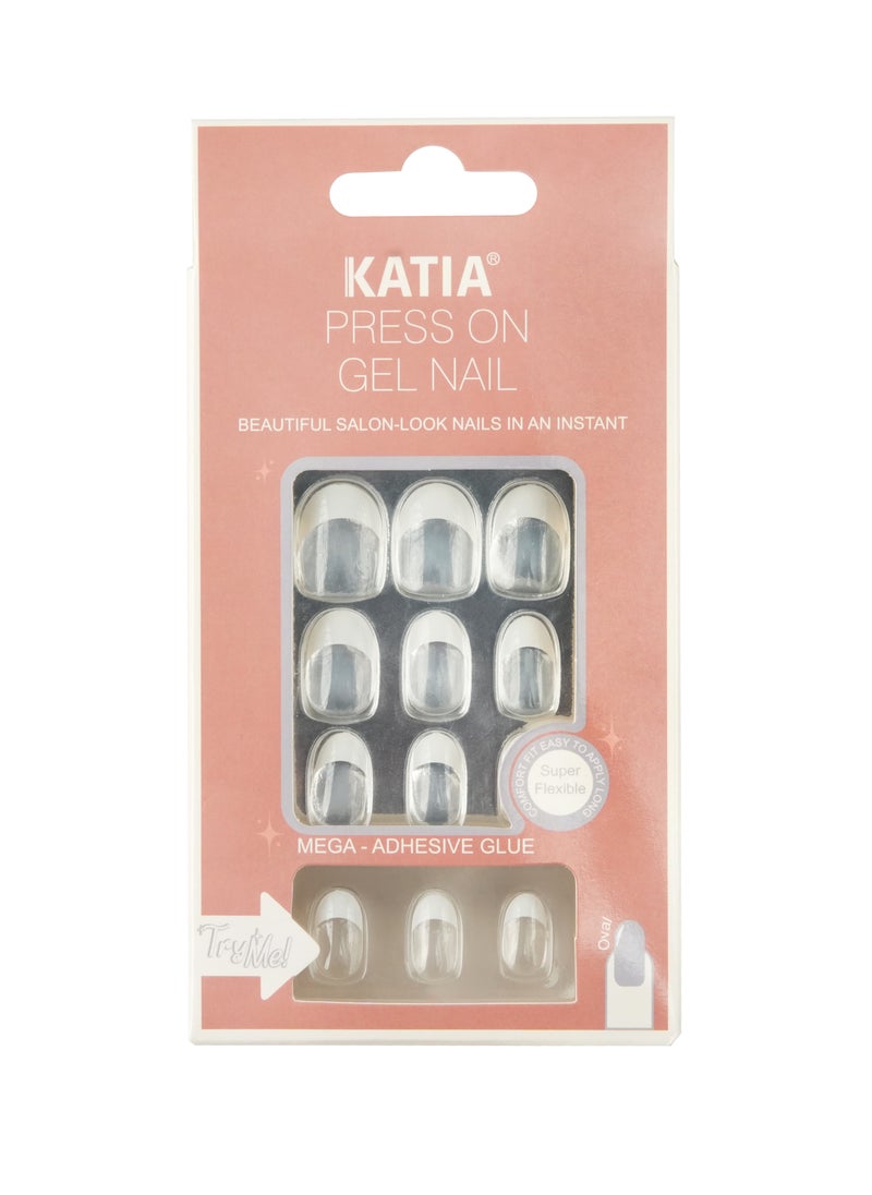 KATIA Katia Press On Gel Nail Oval - French 30 