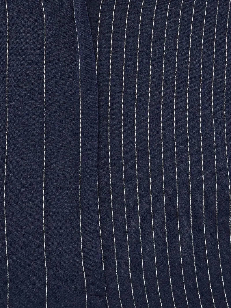 Hiccup Blue Striped High Waist Straight Leg Trousers for Women | Best Price UAE