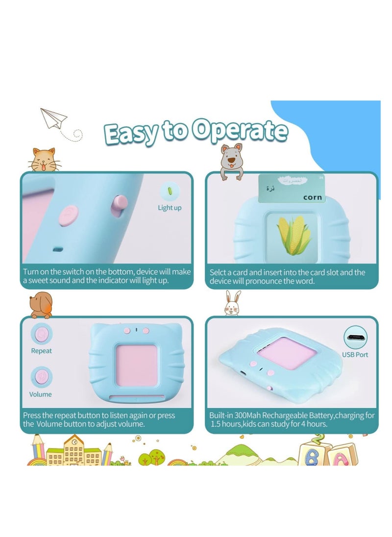 Talking Flash Cards Arabic and English 224 Sight Words for Preschool Kids Blue  - Image 3