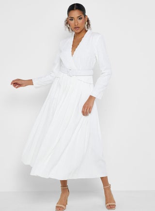 Pleated Belted Dress - pzsku/Z4B7D3F24CA6C0B61F2AEZ/45/1746747374/9b3e6802-fdb7-4e4a-9404-d3318c16e5a2