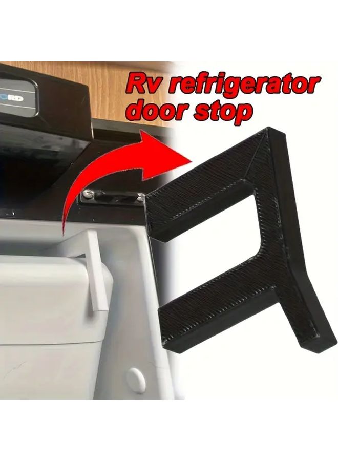 Caravan Freezer Door Stop Prevent Mold Air Circulation Durable Plastic Easy Installation Fits Most Vehicles Car Door Sill Protector Black - Image 1
