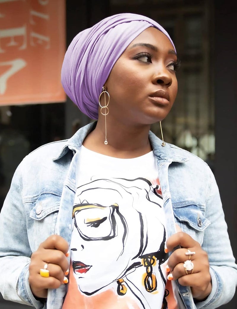 Harewom Head Wraps for Black Women Stretch Head Scarf Long African Hair Wraps Turban Headwraps Jersey Headbands - Image 5
