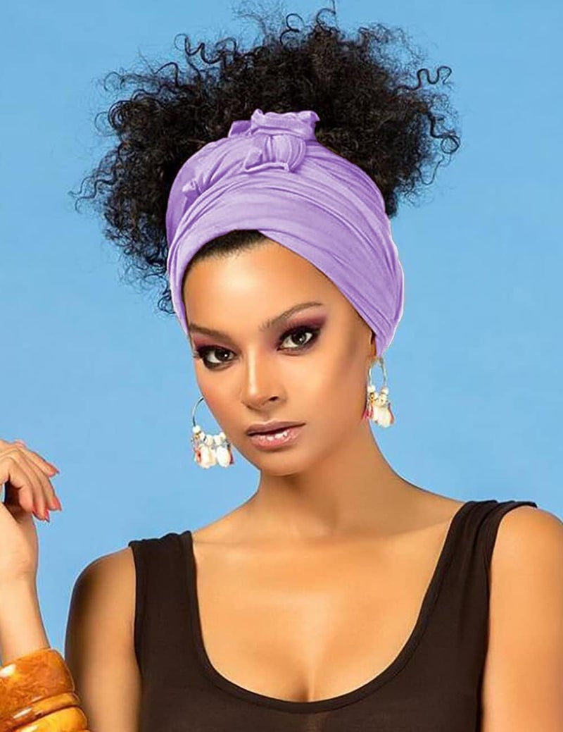 Harewom Head Wraps for Black Women Stretch Head Scarf Long African Hair Wraps Turban Headwraps Jersey Headbands - Image 4