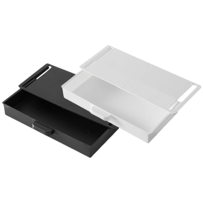 Under Desk Storage Drawer Adhesive Organizer 2 Pack No Drill Hidden Space Saver - Image 2