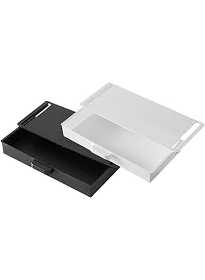 Under Desk Storage Drawer Adhesive Organizer 2 Pack No Drill Hidden Space Saver - Image 1