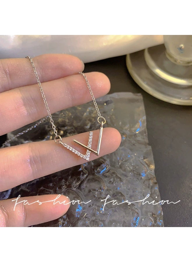 Goolsky Letter V Pendant Titanium Steel Necklace – 2025 New Minimalist Jewelry, Letter V Pendant Non-Fading, Daily Wear/Fashion Statement, Trendy Design - Image 2