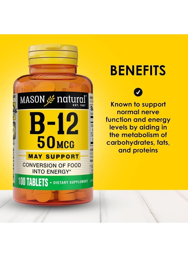 Mason Natural Vitamin B12 50 mcg Tablets for Energy Support - Image 2