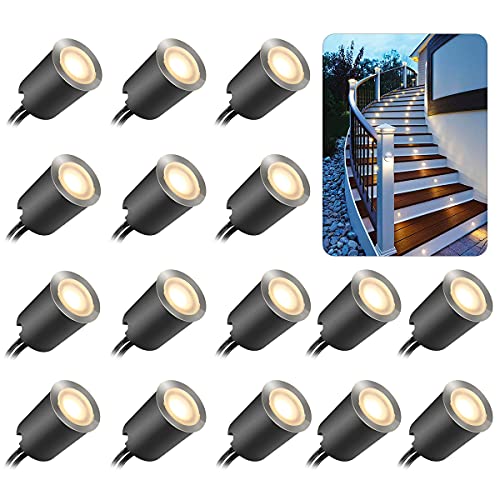 SMY Lighting Recessed LED Deck Light Kits with Protecting Shell φ32mm,SMY In Ground Outdoor LED Landscape Lighting IP67 Waterproof,12V Low Voltage for Garden,Yard Steps,Stair,Patio,Floor,Kitchen Decoration - Image 1