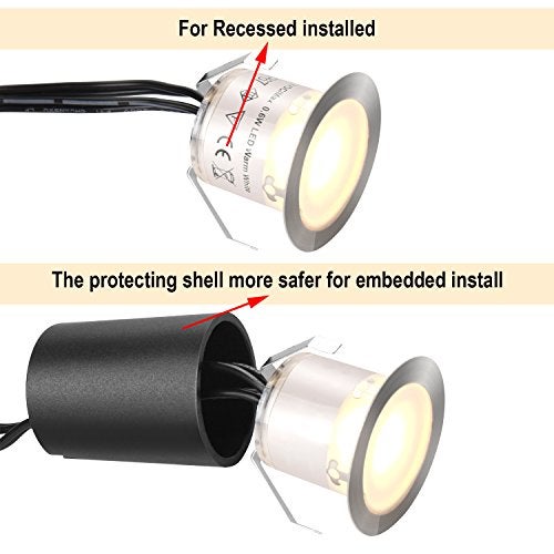 SMY Lighting Recessed LED Deck Light Kits with Protecting Shell φ32mm,SMY In Ground Outdoor LED Landscape Lighting IP67 Waterproof,12V Low Voltage for Garden,Yard Steps,Stair,Patio,Floor,Kitchen Decoration - Image 2