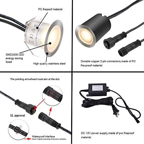 SMY Lighting Recessed LED Deck Light Kits with Protecting Shell φ32mm,SMY In Ground Outdoor LED Landscape Lighting IP67 Waterproof,12V Low Voltage for Garden,Yard Steps,Stair,Patio,Floor,Kitchen Decoration - Image 5