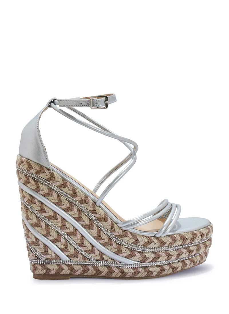 ترافل من نمشي Diamante Strap Wedge Strappy Sandal