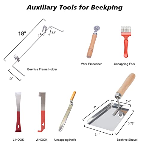 MayBee Beekeeping Supplies Bee Keeper Starting Kit 20 Pcs Beekeeping Tool Kit Bee Smoker Kit,Bee Keeping Supplies-All Starter Kit - Image 4