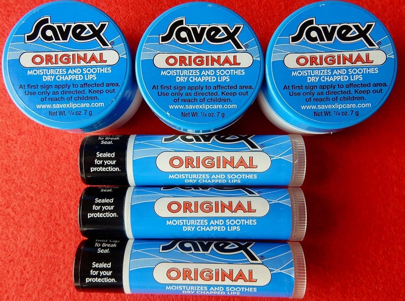 Savex 6 X SAVEX 3 ORIGINAL JARS & 3 STICKS LIP BALM FOR DRY & CHAPPED LIPS. MADED IN USA. UP-GRADE TO EXPEDITED MAIL. U.S. SELLER#