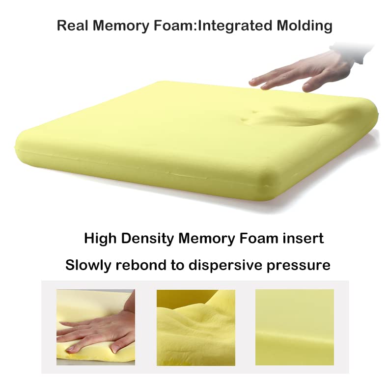 Sigmat Recliner Cushion for Elderly with Memory Foam 20x20x3 Inches Large Square Seat Cushion for Recliner Chair, Floor Pillow, Truck Seat Cushion Coffee - Image 5