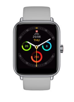 SWISS MILITARY Alps Smart watch,100 Songs Storage, Heart Rate/Stress/BP/Oxygen level Monitoring, Water Resistance: IP67, Battery Life 5to7 Days, Compatibility: IOS/Android- Grey  - Image 1