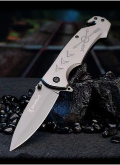 Browning High-hardness Stainless Steel Outdoor Folding Knife, All-steel Outdoor Camping Portable Self-defense  - Image 1