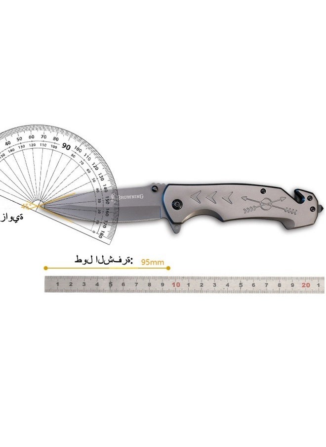 High-hardness Stainless Steel Outdoor Folding Knife, All-steel Outdoor Camping Portable Self-defense