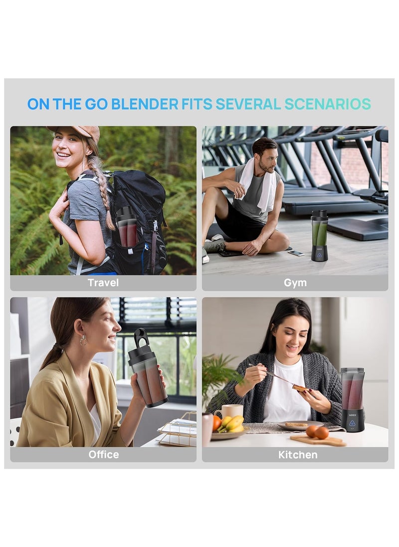 360W Portable Blender Cordless, 22oz Personal Blender for Smoothies and Shakes, Mini Blender Bottle with 6000mah Battery, BPA Free, 22000rpm Small Travel Blender Cup for Home, Kitchen, Gym