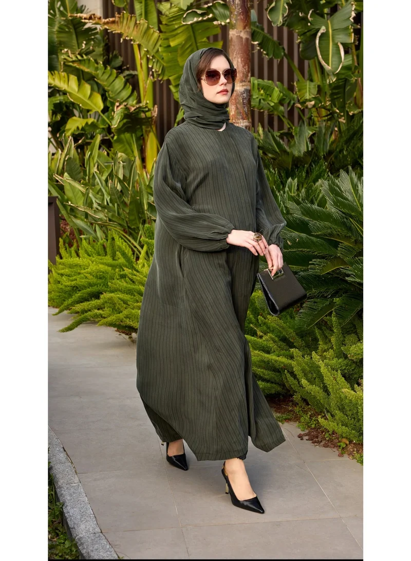 MissWhence AE Belted Maxi Dress with Braided Side Detail - Navy