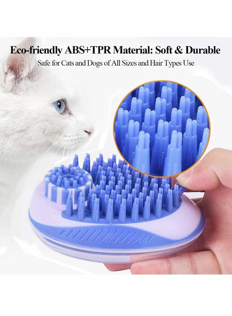 Bluejw Pet Shampoo Bath Brush,2 in 1 Cat Dog Small Animal Pets Grooming Scrubber Dispenser,Washable Massage Bathing Long Short Hair - Image 3