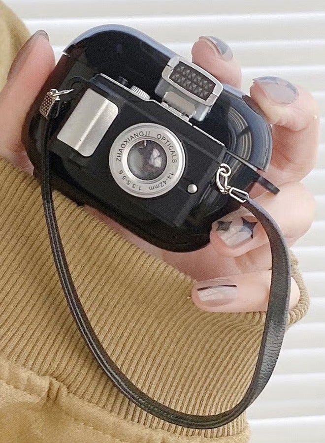 AirPods Pro2 Case, Airpods Pro 2nd Generation Camera Shape Case Cover with LED Light, Soft Silicone Skin Shock-Absorbing Protective Cover with Wristband for Apple Airpods Pro 2 - Image 1