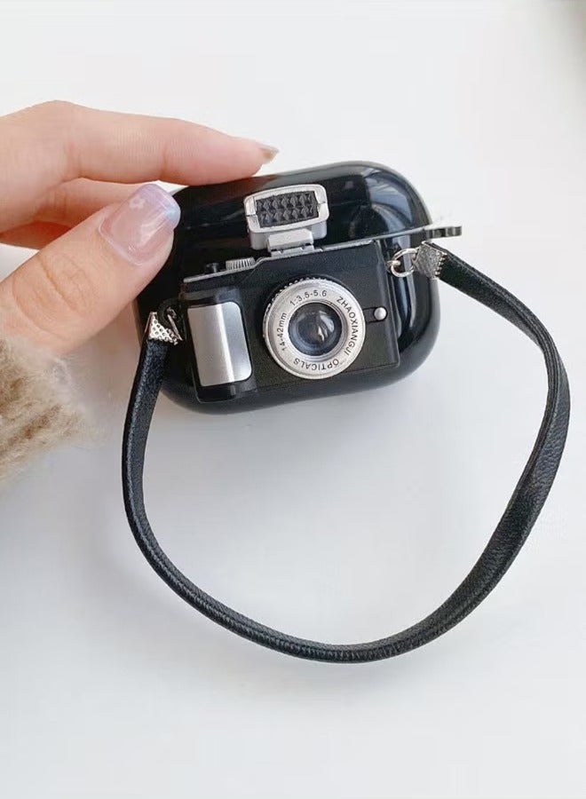 AirPods Pro2 Case, Airpods Pro 2nd Generation Camera Shape Case Cover with LED Light, Soft Silicone Skin Shock-Absorbing Protective Cover with Wristband for Apple Airpods Pro 2 - Image 2