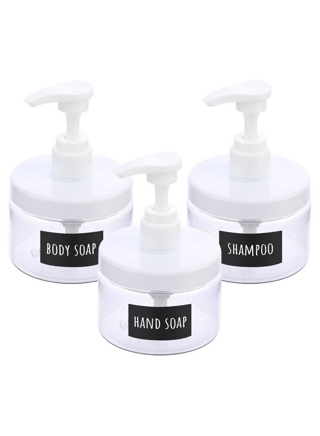 سيج بيوتي زجاجات مضخة بلاستيكية شفافة من Segbeauty، عبوة من 3 قطع سعة 10.1 أونصة، موزع لوشن واسع الفم قابل لإعادة التعبئة مع ملصقات، زجاجة شامبو وبلسم فارغة سعة 300 مل، حاوية صابون سائل للسفر والفنادق والحمام - Image 1