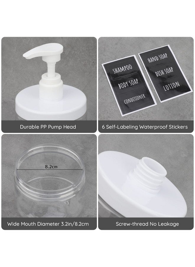 سيج بيوتي زجاجات مضخة بلاستيكية شفافة من Segbeauty، عبوة من 3 قطع سعة 10.1 أونصة، موزع لوشن واسع الفم قابل لإعادة التعبئة مع ملصقات، زجاجة شامبو وبلسم فارغة سعة 300 مل، حاوية صابون سائل للسفر والفنادق والحمام - Image 2