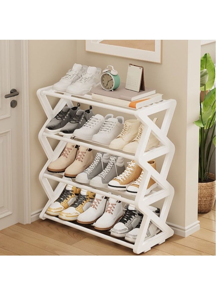 LINGWEI Compact 4‑Tier Tool‑Free Shoe Rack – Slim Storage Organizer, Steel & Plastic, Holds 4–6 Pairs – Lightweight, Rust‑Resistant, Space‑Saving Entryway/Dorm Rack - Image 5