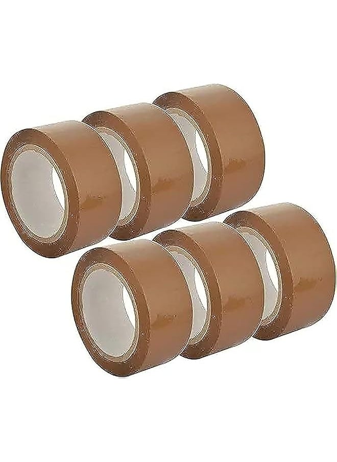 PROMASS promass Brown Packaging Tape | 2 inches x 50 yards Strong Heavy Duty Packing Tape for Parcel Boxes, Moving Boxes, Large Postal Bags, Office Use [6 Rolls]  - Image 1
