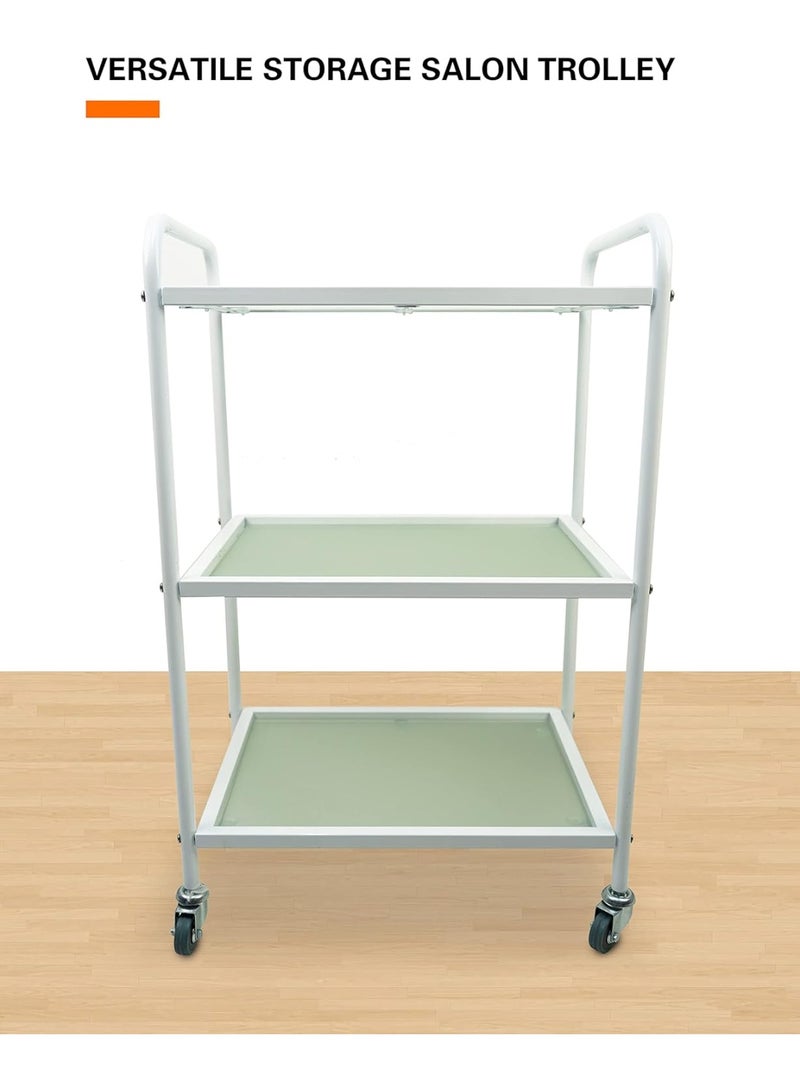 Meishida Salon Trolley Cart, Rolling Cart for Salon Stations with Extra Storage, Hair Salon Beauty Cart Tray, Tool Cart  - Image 3