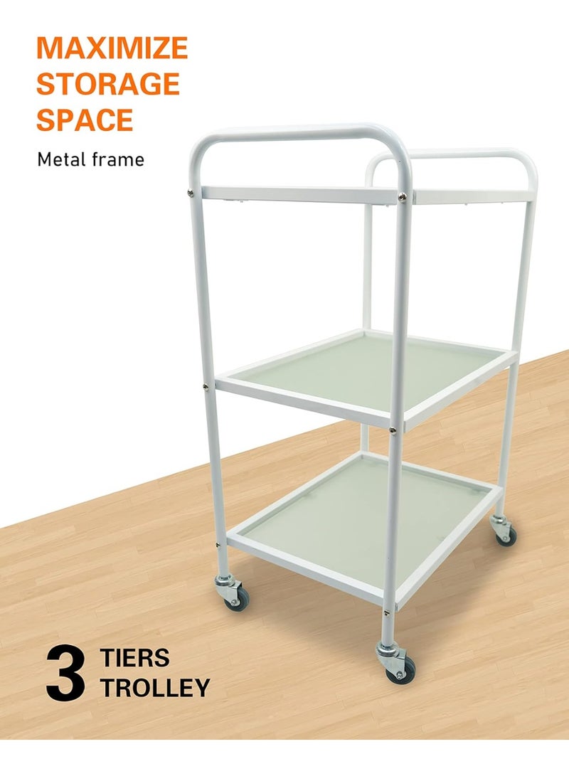 Meishida Salon Trolley Cart, Rolling Cart for Salon Stations with Extra Storage, Hair Salon Beauty Cart Tray, Tool Cart  - Image 2