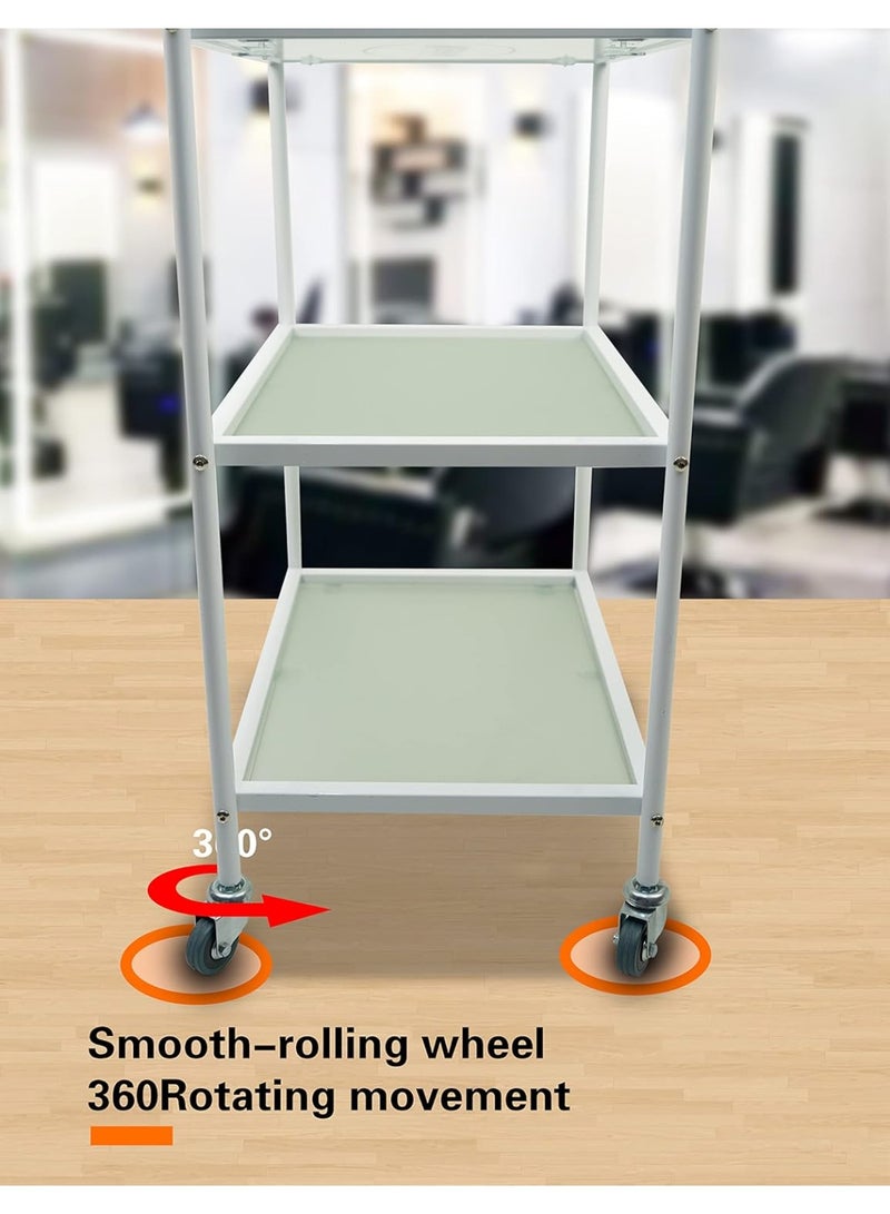 Meishida Salon Trolley Cart, Rolling Cart for Salon Stations with Extra Storage, Hair Salon Beauty Cart Tray, Tool Cart  - Image 4