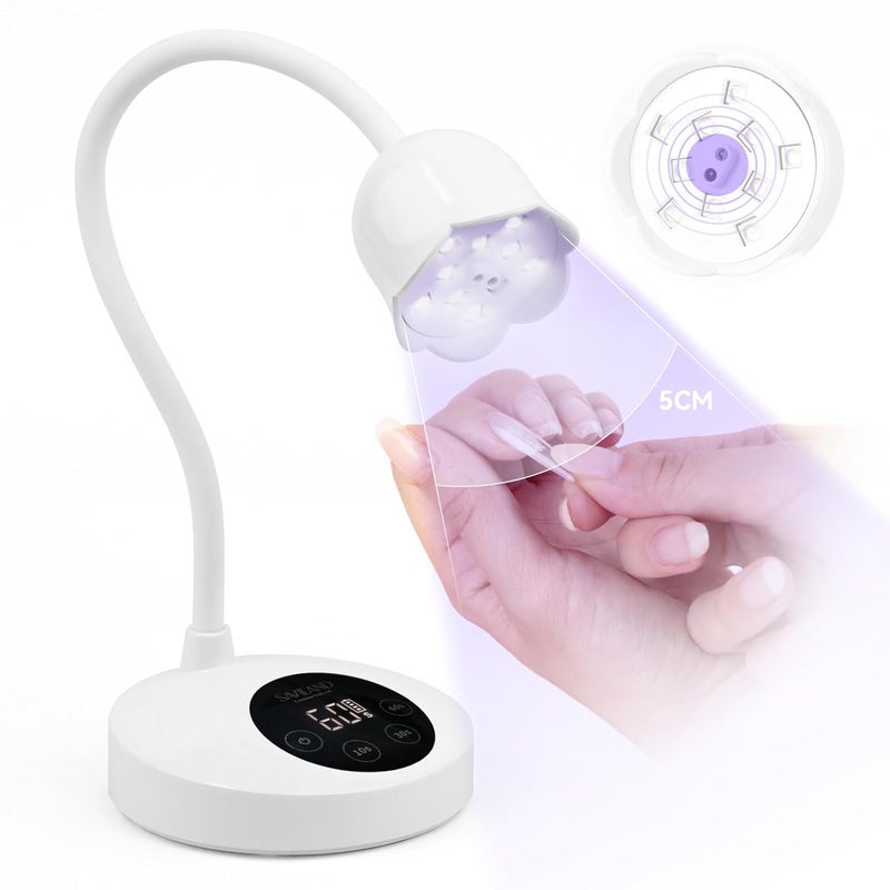 Saviland - SAVILAND Intellisense Nail Lamp-30W Gel Lamp Mini Cordless Nail Lamp for Gel Nail Polish, Rechargeable LED Flash Cure Lamp Gel Nails Quick Drying Goosenecks U V Lamp for Nail Salon Home DIY Manicure - Image 1