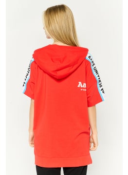 Women Hooded Brand Logo Short Sleeve Sweatshirt, Red - pzsku/Z4B7DF1E750A69F963759Z/45/_/1737642679/d04ce4b3-e5a1-446a-b7d2-2dafab4dc8fc