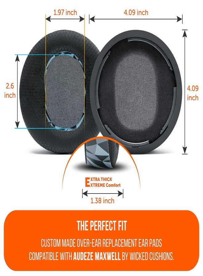 WC Mod Kit Maxwell - Cooling Gel Earpads + Silicone Headband for Audeze Maxwell for Xbox & PS5 by Wicked Cushions | Enhanced Comfort, Cooling & Durability | Geo Grey - Image 5
