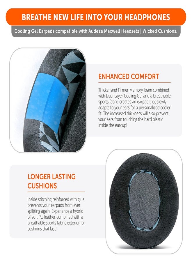 WC Mod Kit Maxwell - Cooling Gel Earpads + Silicone Headband for Audeze Maxwell for Xbox & PS5 by Wicked Cushions | Enhanced Comfort, Cooling & Durability | Geo Grey - Image 4