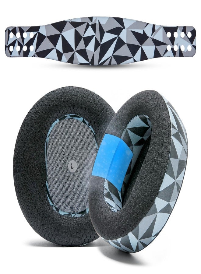 WC Mod Kit Maxwell - Cooling Gel Earpads + Silicone Headband for Audeze Maxwell for Xbox & PS5 by Wicked Cushions | Enhanced Comfort, Cooling & Durability | Geo Grey - Image 1
