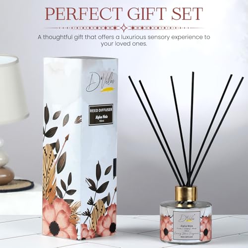 D'Velas™ Reed Diffuser 100ml with 6 Reed Sticks- Alpha Male Musk Fragrance | Long Lasting Aroma Upto 45 Days | Premium Home Fragrance for Gifting, Office & Pooja | Alcohol-Free & Ready to Use - Image 2