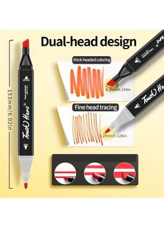 Touch 80 Colors Markers Set, Dual Tips Blender Art Markers for Drawing Permanent Sketch Markers for Kids adult coloring, Artist Pens  - Image 4